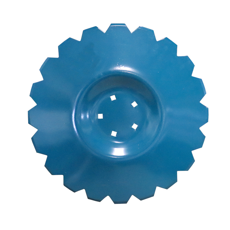 Talerz uzębiony FI-560, grubość 5mm Z-20 mocowanie piasta 5 otworów rozstaw śrub mocujących 116mm przetłoczony zastosowanie AU/383-560/5 stal borowa MORGA